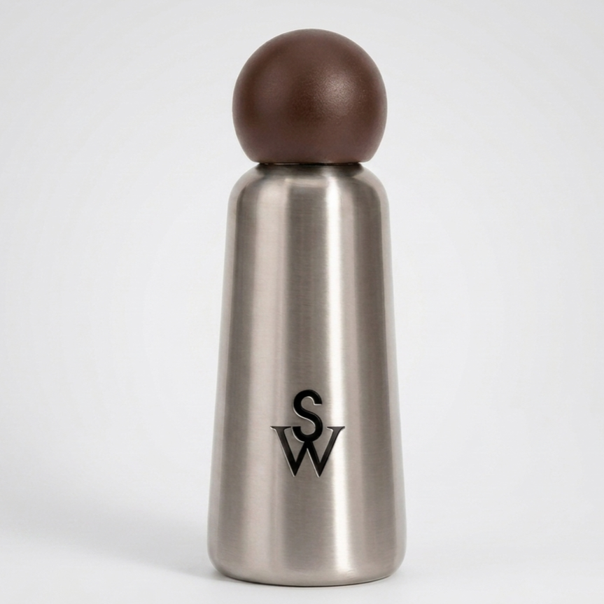 SW Embossed Stainless Steel Water Bottle — 350mL