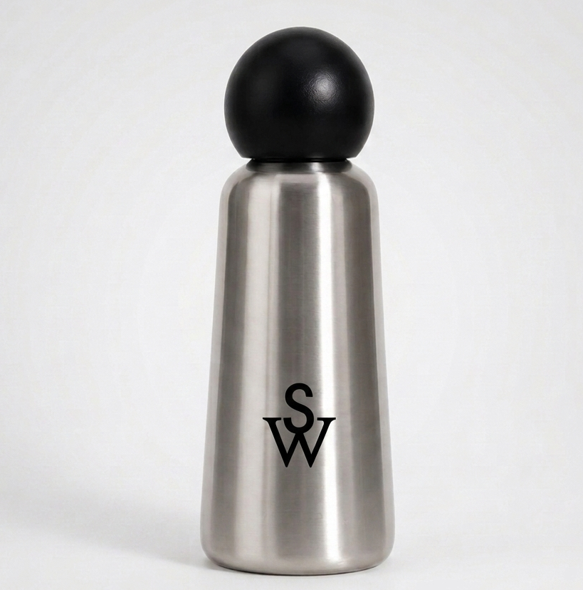SW Embossed Stainless Steel Water Bottle — 350mL