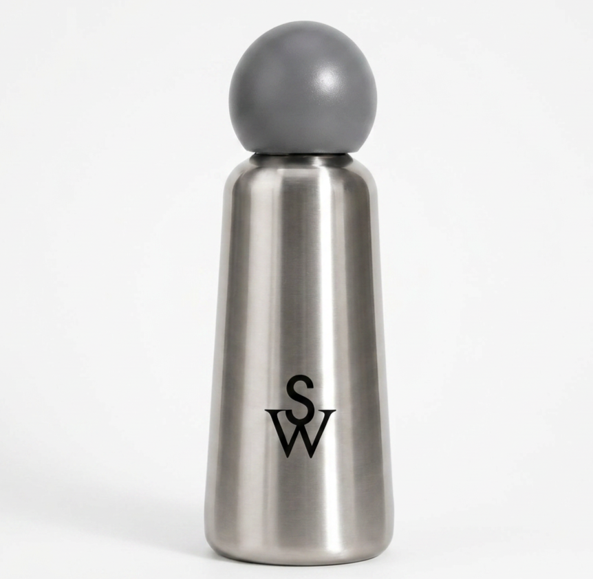 SW Embossed Stainless Steel Water Bottle — 350mL