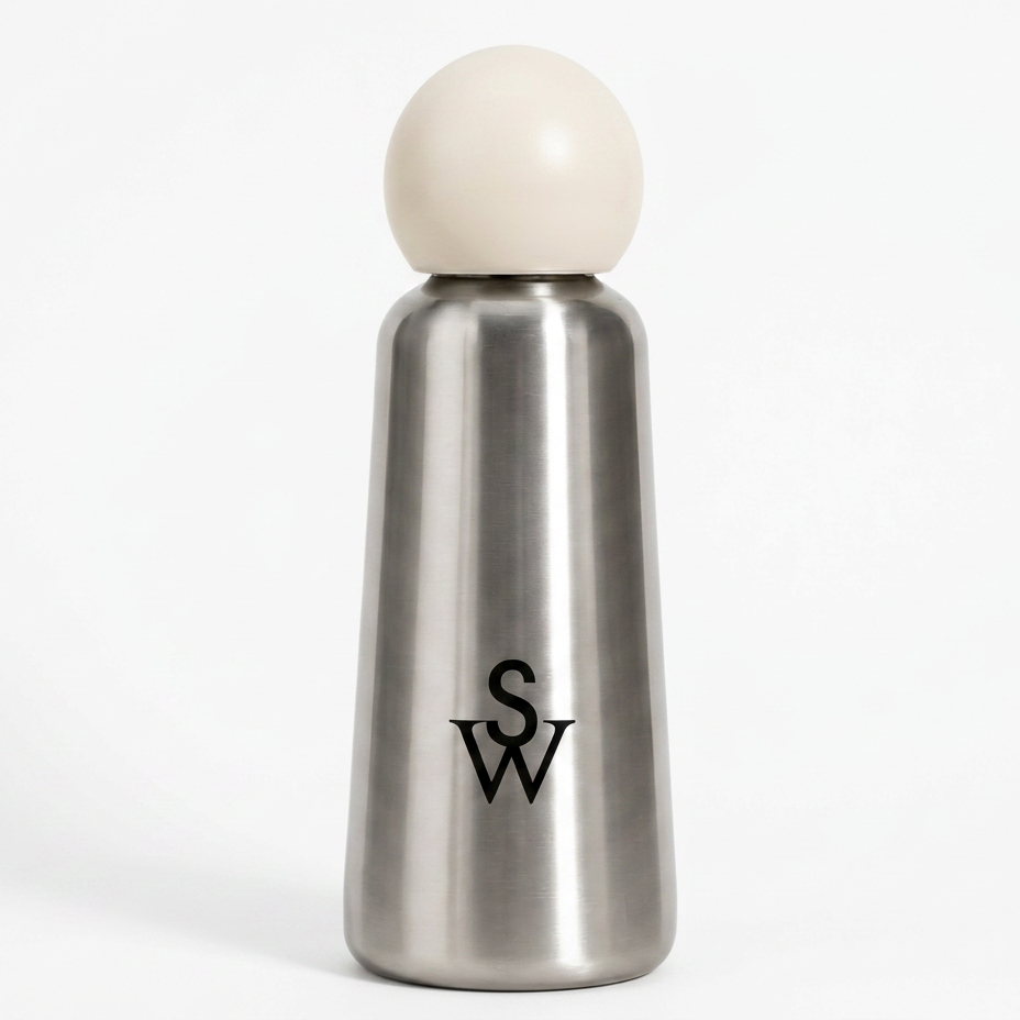 SW Embossed Stainless Steel Water Bottle — 350mL
