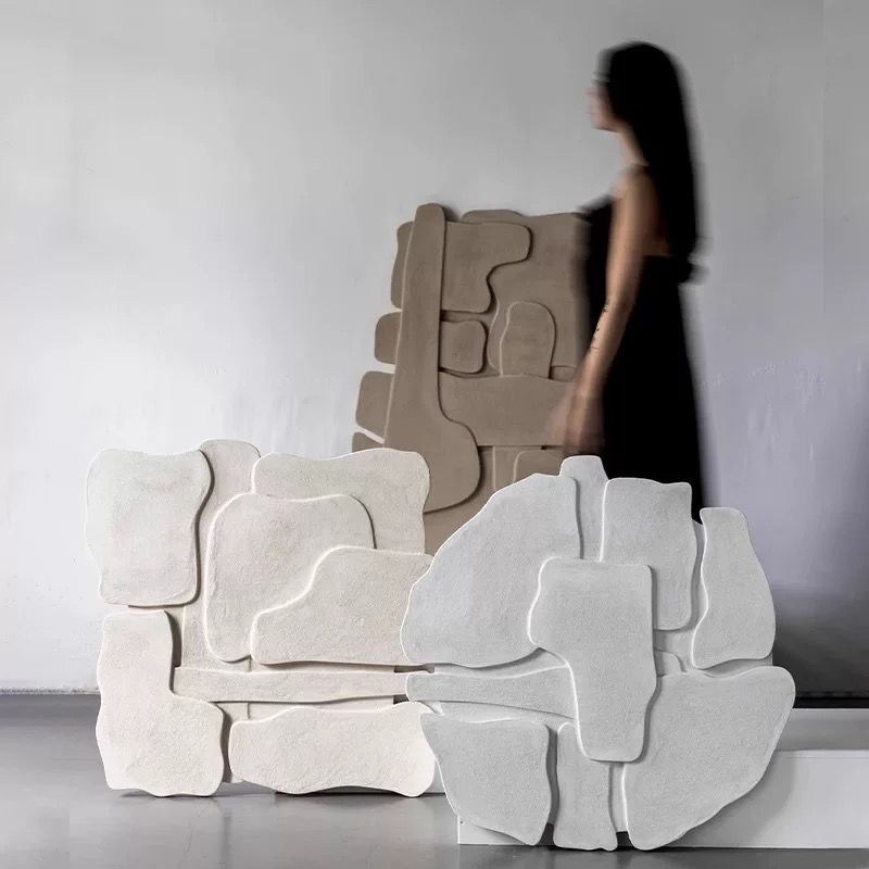 Sage White Cloud Shape Textured Panel (Pre-order)