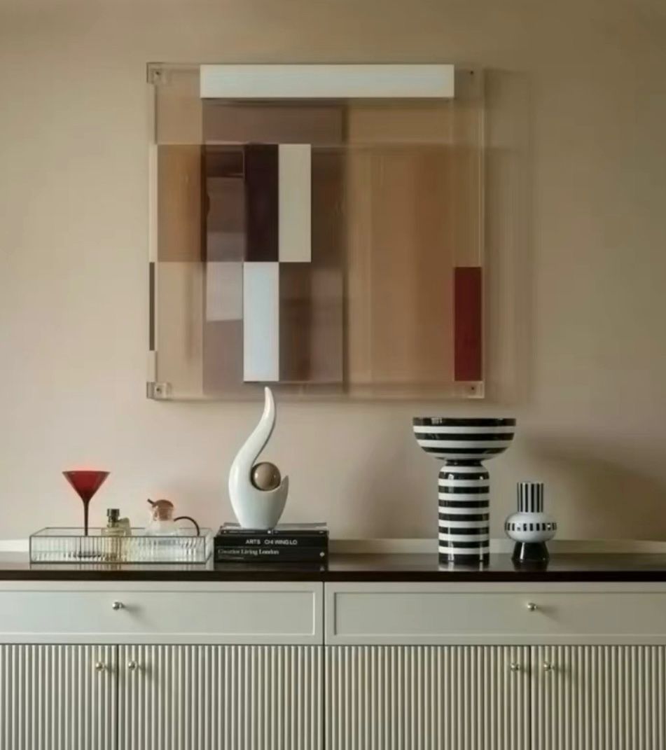 Sage White Layered Translucent Panel Art (Pre-order)